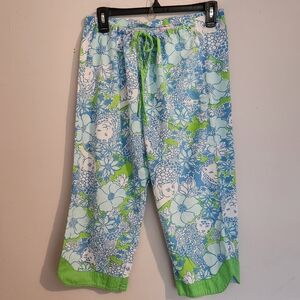 Lilly‎ Pulitzer Capri Pants - Blue & Green Floral Print - XS